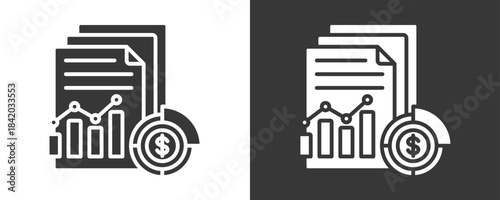Reporting Icon Set Vector Collection Isolated In Black And White