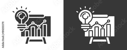 Growth Analytics Icon Set Vector Collection Isolated In Black And White