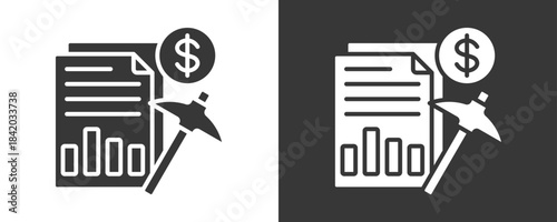 Mining Icon Set Vector Collection Isolated In Black And White