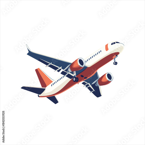 Commercial jet airliner in flight