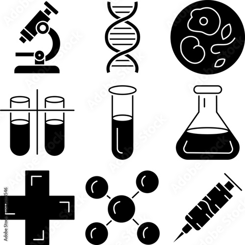 Medical Science Icon Set Solid
