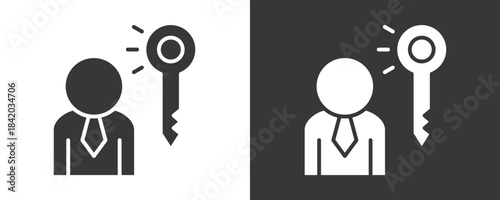 Key Icon Set Vector Collection Isolated In Black And White