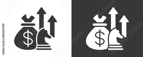 Growth Icon Set Vector Collection Isolated In Black And White