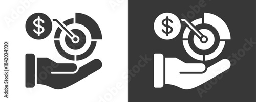 Market Share Icon Set Vector Collection Isolated In Black And White