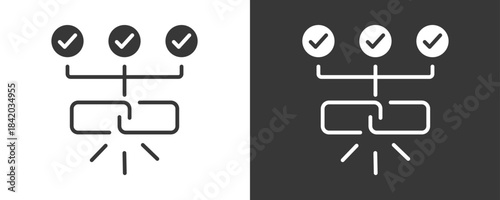 Value Chain Icon Set Vector Collection Isolated In Black And White