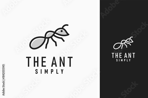 Simple ant logo symbol icon design