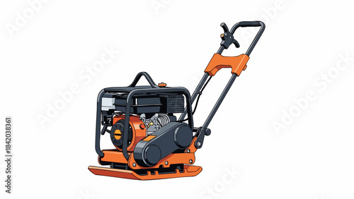Powerful Orange Vibratory Plate Compactor for Professional Construction & Groundwork