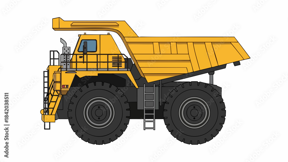 Fototapeta premium Heavy-Duty Hauler: Industrial Earthmoving Vehicle Vector