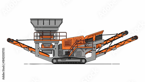 Mobile Crushing and Screening Plant on Tracks - Industrial Heavy Equipment for Aggregate Production & Recycling