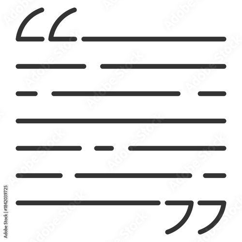 Caption Outline Icon Vector Illustration