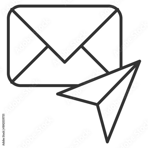 Dm Outline Icon Vector Illustration