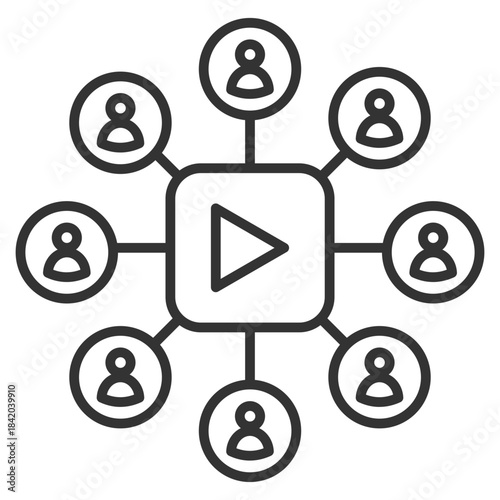 Viral Outline Icon Vector Illustration