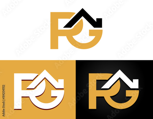 rg builder logo,rg home logo,rg house icon logo,rg service home logo