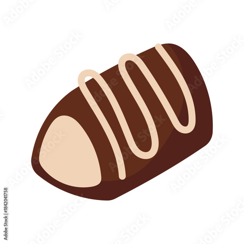 Drizzled Chocolate Roll Illustration