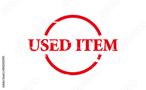 USED ITEM - Red Rubber Stamp with text USED ITEM
