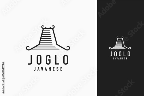Javanese house or joglo logo symbol icon design