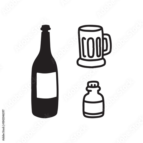 Beverage Icons Bottle, Mug, and Cap Design Resources. 
