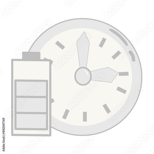 long battery life with Clock Illustration