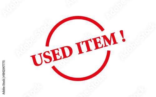USED ITEM ! - Red Rubber Stamp with text USED ITEM !
