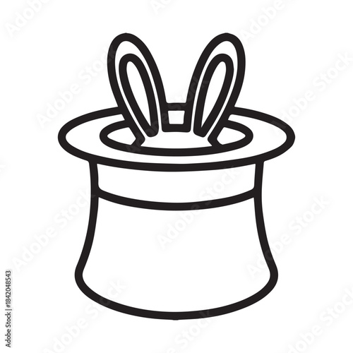 Magician s top hat with bunny ears emerging out