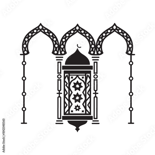 Islamic and Arabic Decorative Lanterns Ornate Festival and Holiday Design Silhouettes.