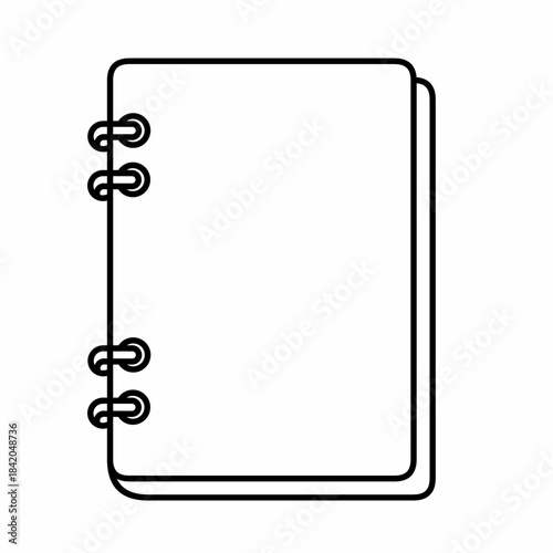 Notebook spiral icon with clean design