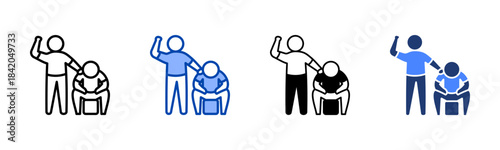 Support icon set multiple style collection