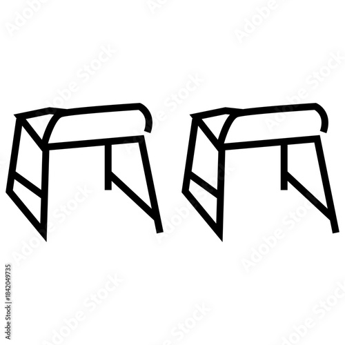 kitchen chair padded leather outline icon vector