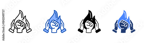 Team Spirit icon set multiple style collection