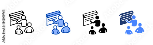 Training icon set multiple style collection