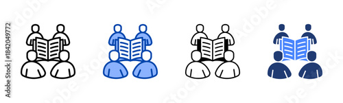 Learning Center icon set multiple style collection