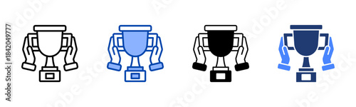 Recognition icon set multiple style collection