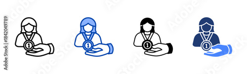 Rewards icon set multiple style collection