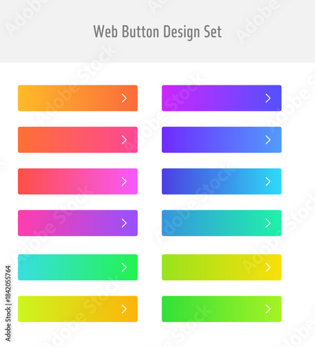 様々な色のwebボタンのデザインセット　