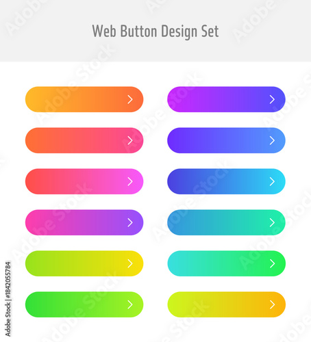 ウェブボタン　シンプルなカラーグラデーション　デザイン