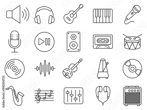 Music simple icon collection