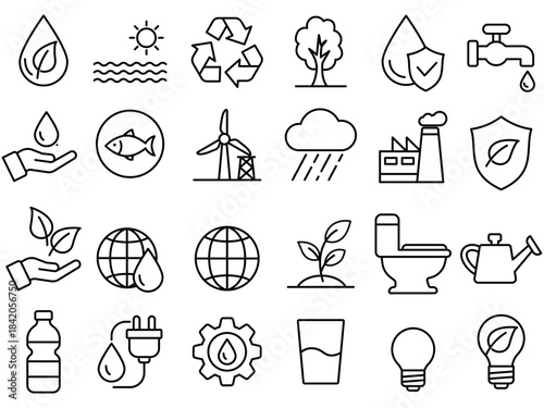 Water and environment icon collection