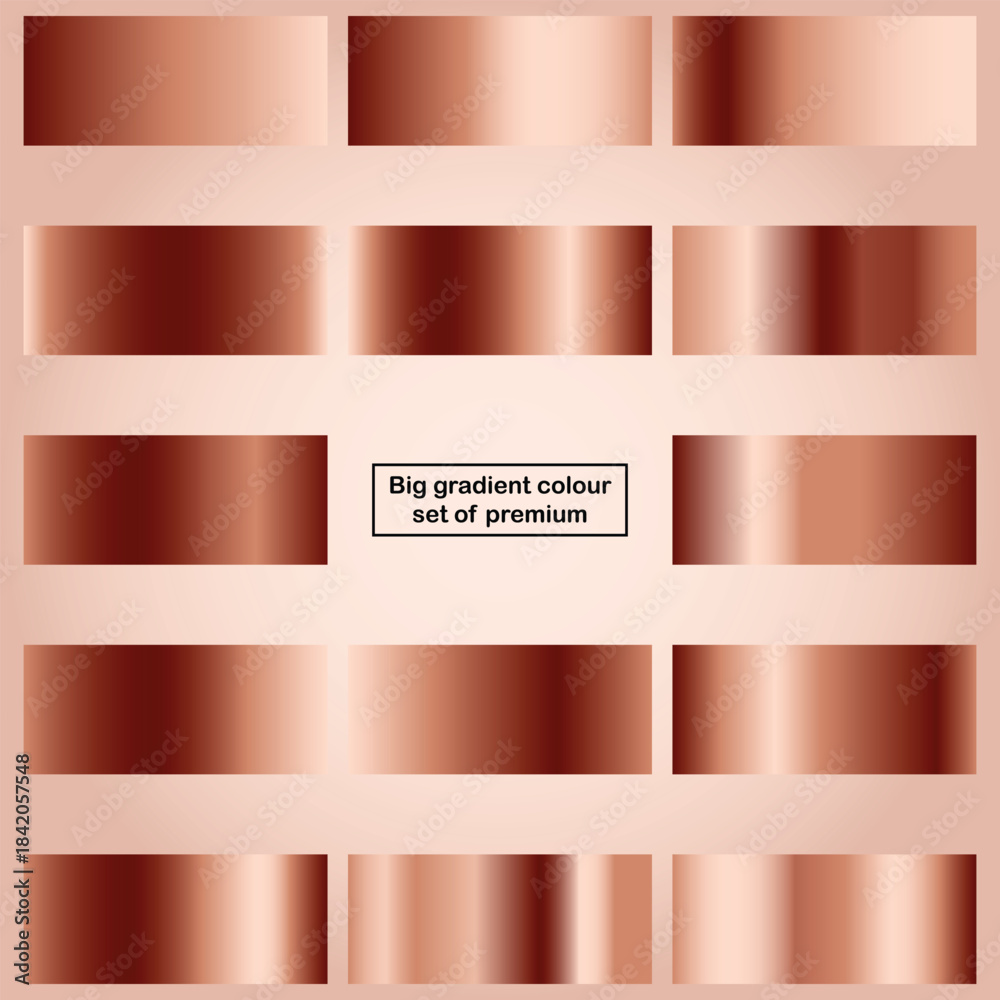 Fototapeta premium A set of glossy metallic gradients.