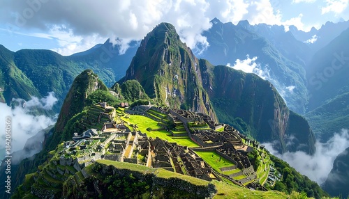 Ancient citadel nestles in Andes, shrouded by clouds and mountains