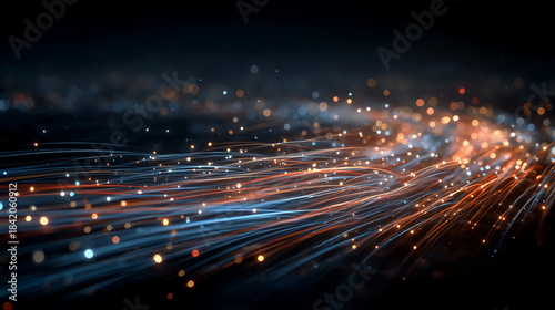 Dynamic Flow of Digital Data and Light Trails