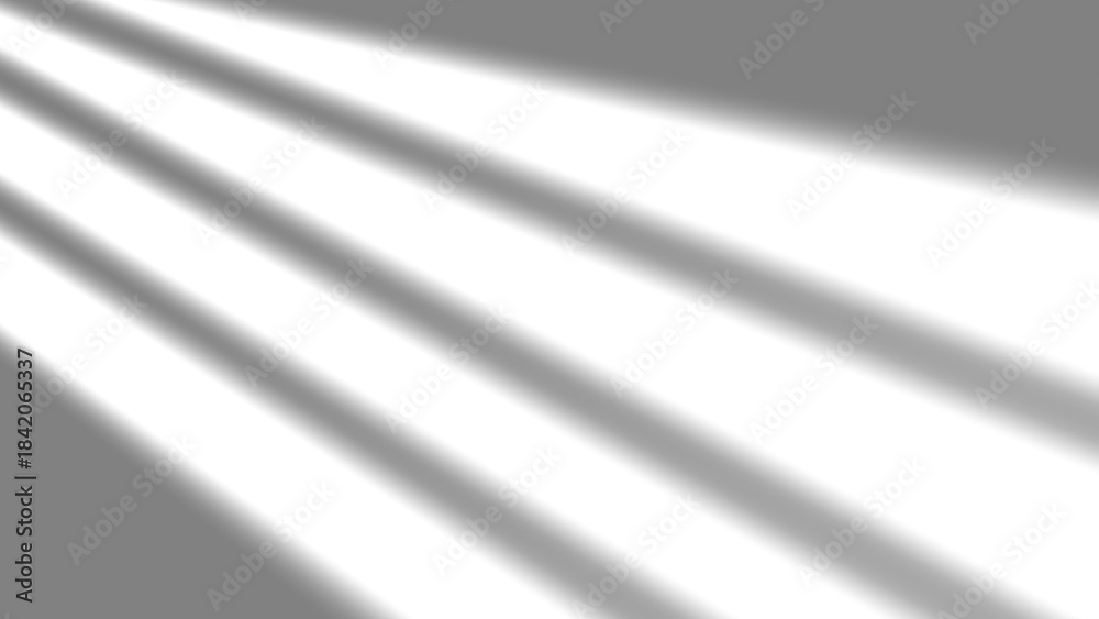 Fototapeta premium Gray shadow and light blur abstract background on white wall from window. Dark stripe grey shadows indoor in room background, monochrome, shadow overlay effect for backdrop and mockup design