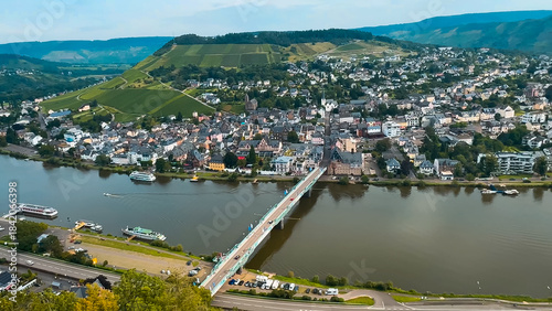 Ancient ruins on a hill opposite the Moselle wine town of Traben-Trarbach, Germany, July 23, 2024.