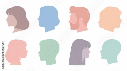 Diverse Human Silhouettes Representing Different People.