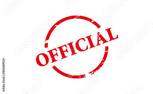 OFFICIAL - Red Rubber Stamp with text OFFICIAL
