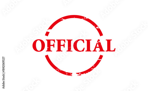 OFFICIAL - Red Rubber Stamp with text OFFICIAL
