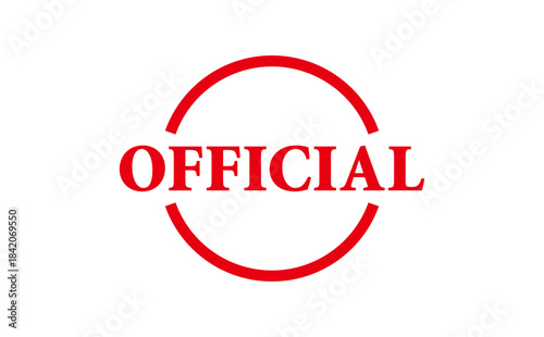 OFFICIAL - Red Rubber Stamp with text OFFICIAL
