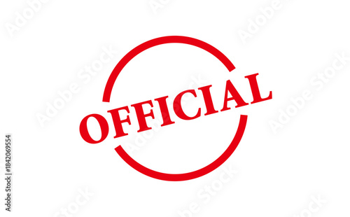 OFFICIAL - Red Rubber Stamp with text OFFICIAL
