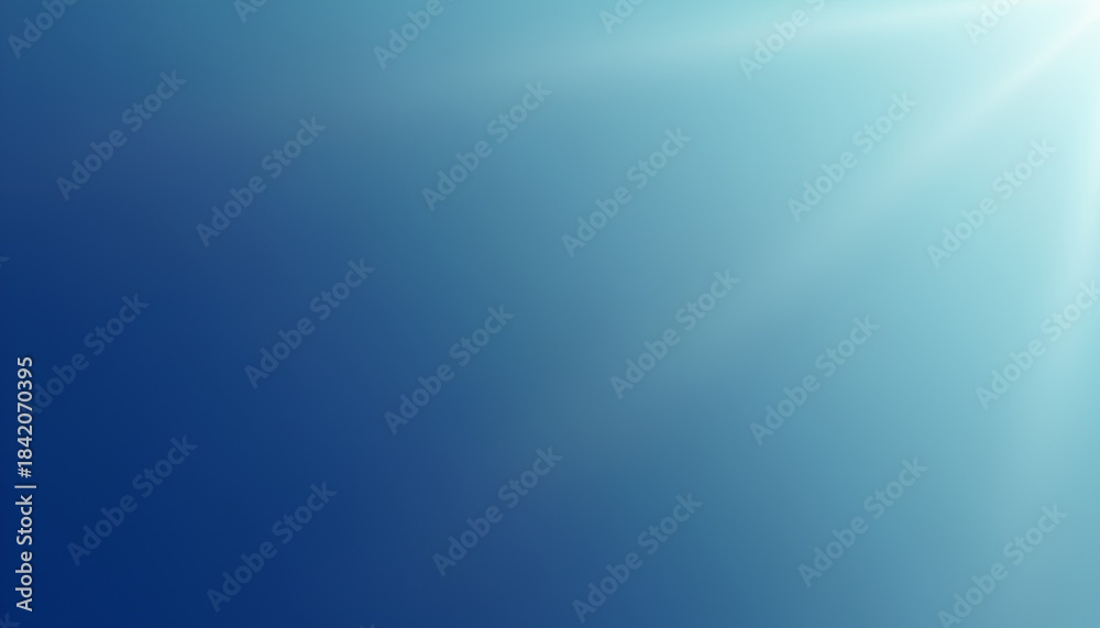 Obraz premium Blue gradient abstract background with soft light rays