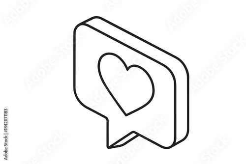 Digital art vector a puffy, stylized 3D love symbol floating gently. This sweet, modern icon is essential for expressing approval and positive feedback online.