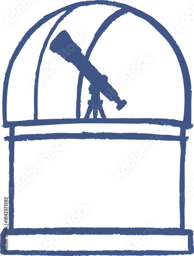 Observatory dome with telescope